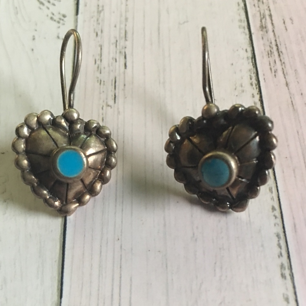 ❤️ Vintage NF Sterling Silver Turquoise Earrings